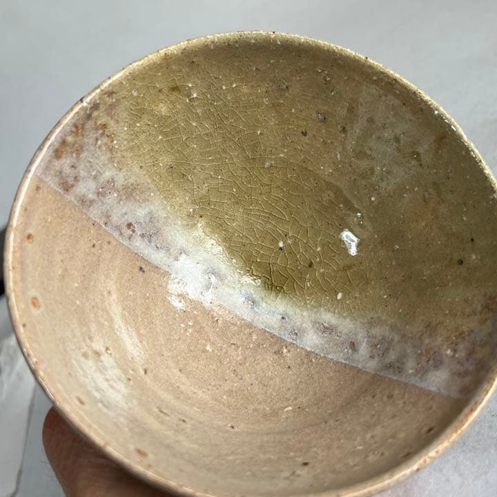 安芸国焼　龍昇窯　抹茶茶碗　伊羅保　片身替　写　本多天山117