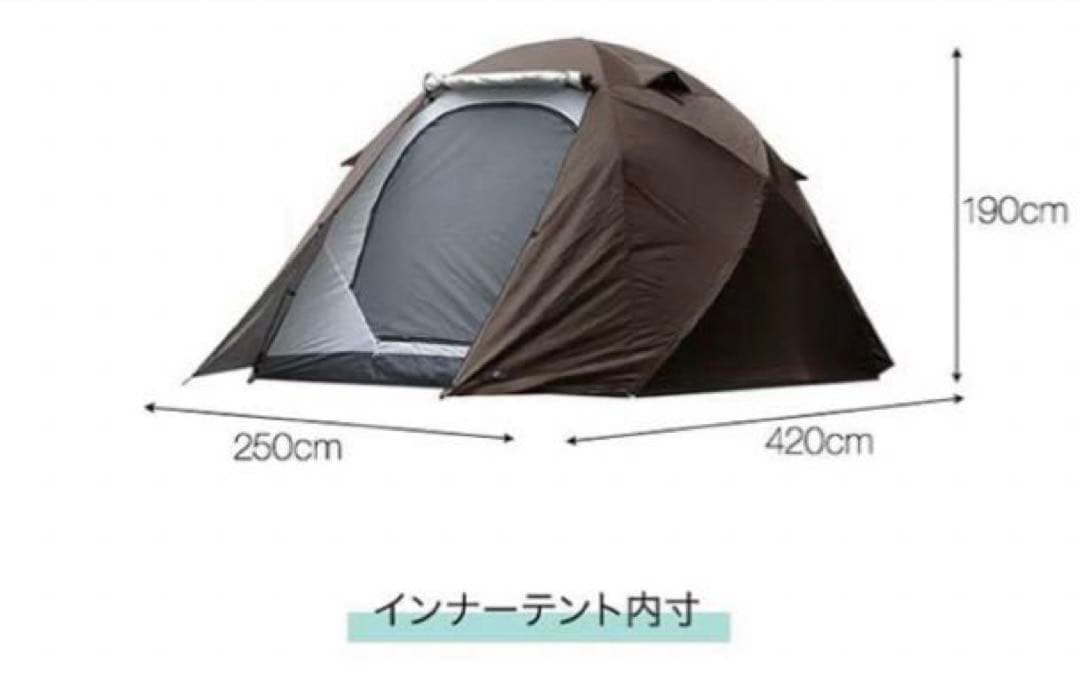 【新品】ドームテント 3人〜4人用　+ グランドシート付　人気　キャンプ