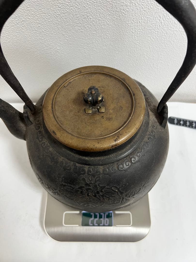時代物 龍文堂造 鉄瓶 茶道具