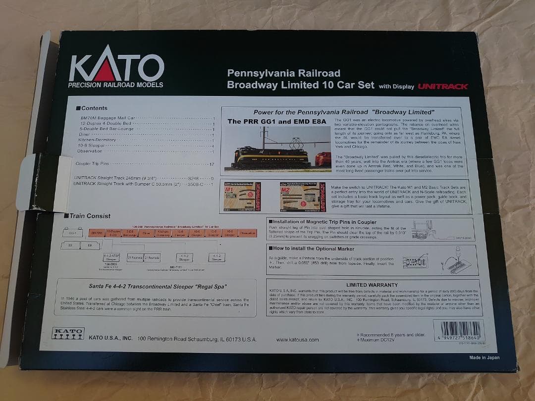 難有）KATO 106-068 ブロードウェイ・リミテッド 10両基本セット