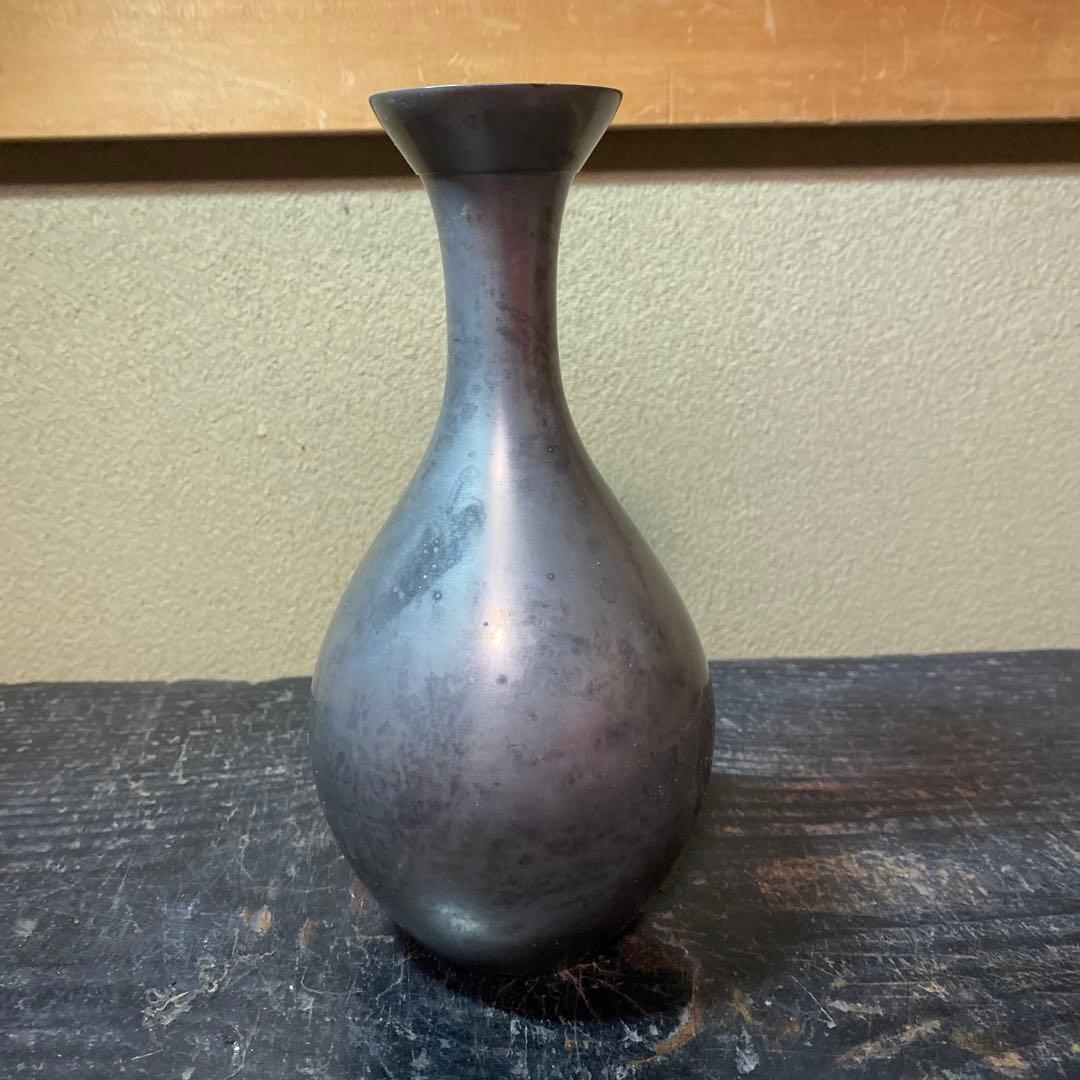 古錫徳利　京錫源製A 18cm8cm 447g