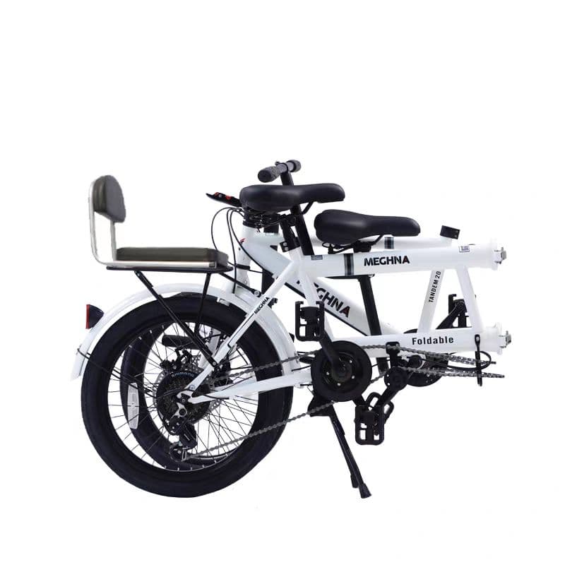 MEGHNA 折りたたみ自転車 2人乗り ブラック