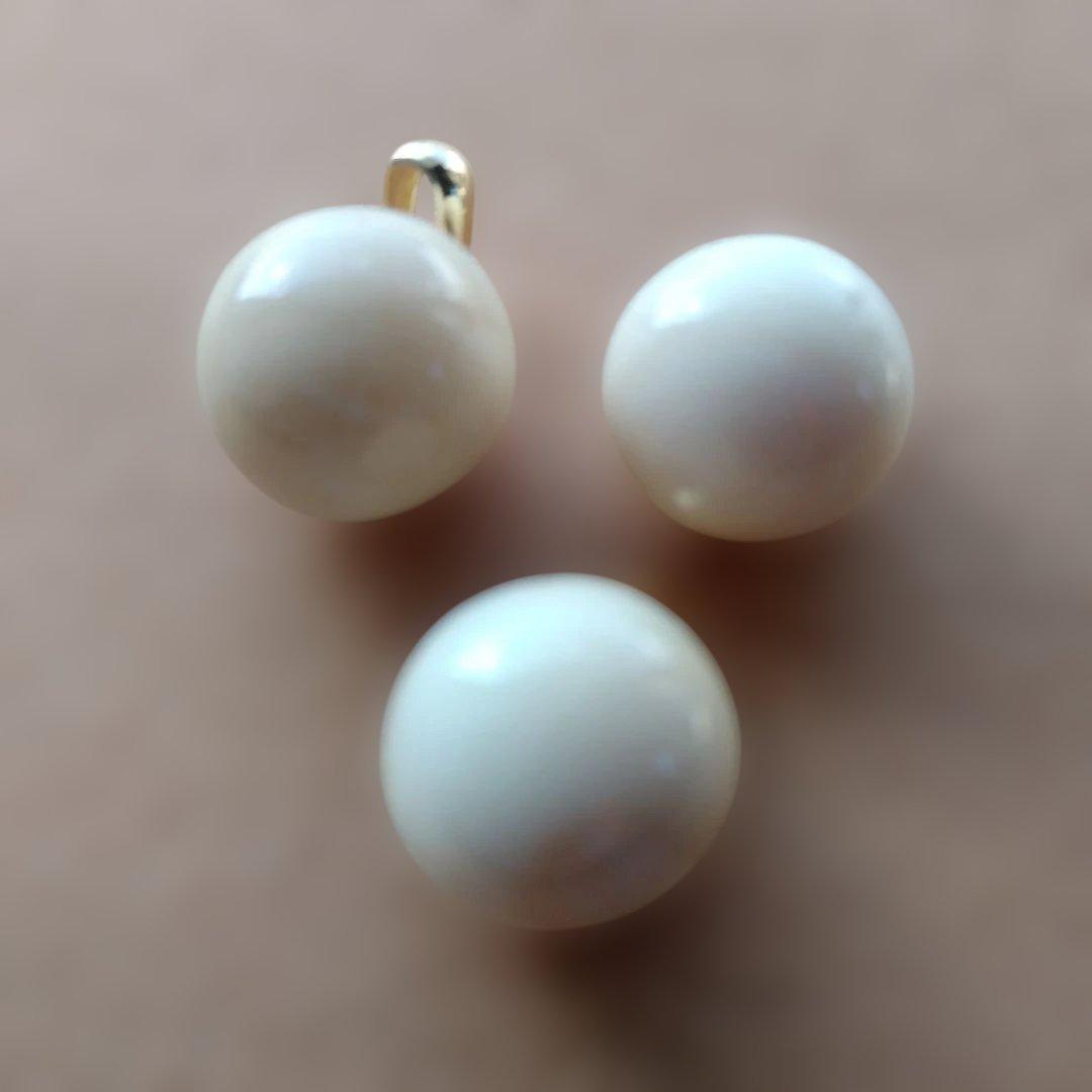 鯨歯　マッコウクジラ　牙玉ペンダントトップ　11㎜　9個