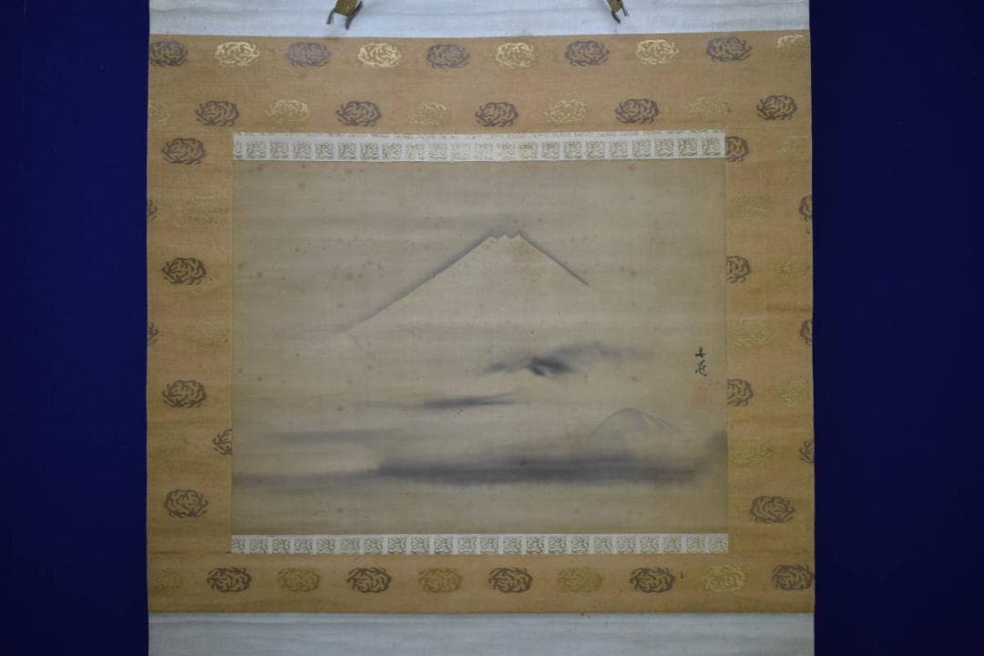 模写/谷文晁/富士図/桐題箱付/布袋屋掛軸HG-210