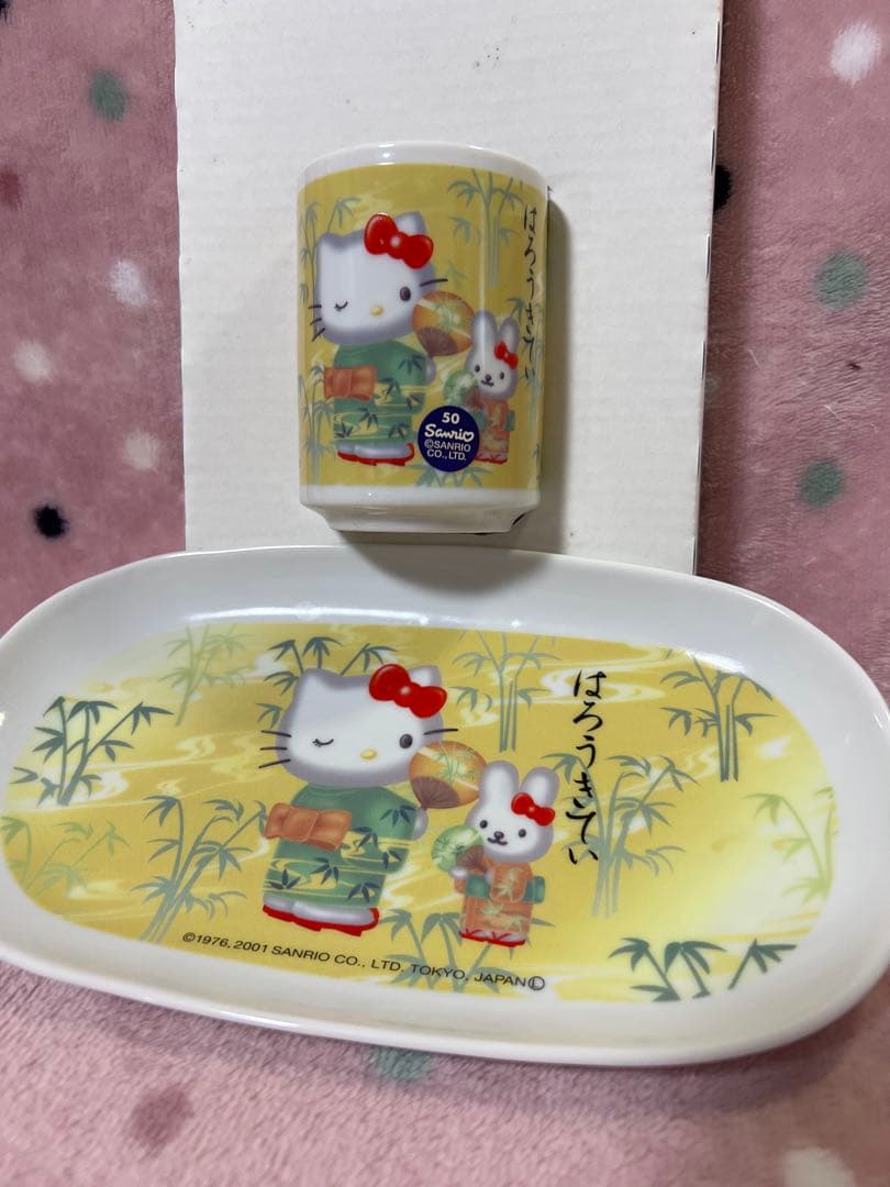 【超希少12種フルコンプ】ハローキティ 四季の湯呑み＆菓子皿 24点フルセット