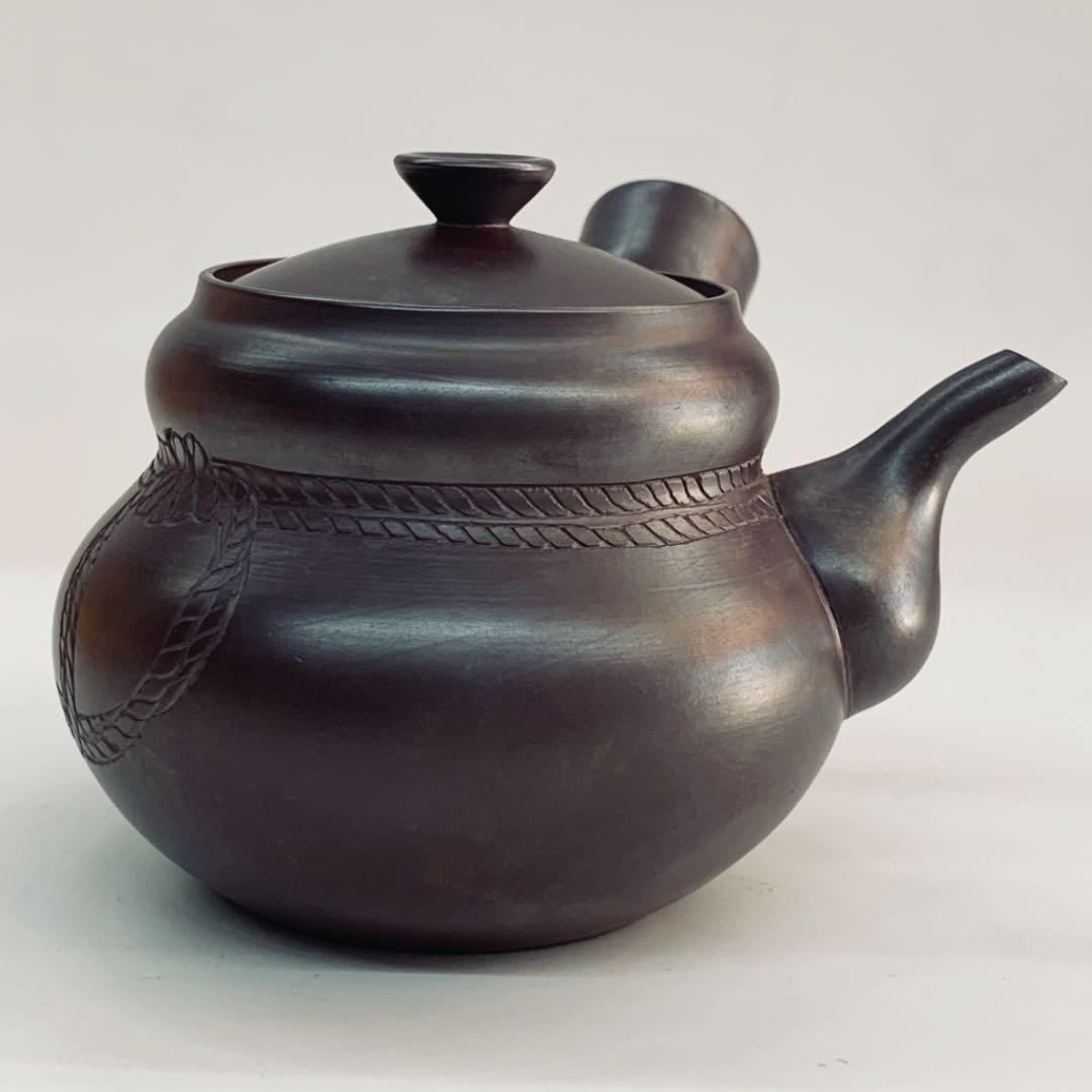 【茶注37    万古焼　急須　茶壺型】二代清水酔月　共箱