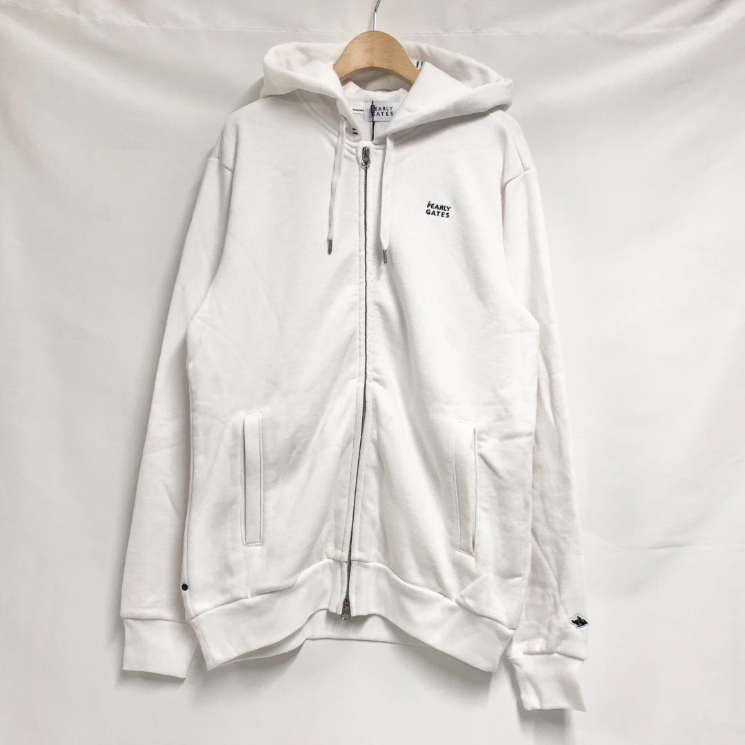 ○★新品未使用　PEARLY GATES　裏毛フルジップパーカー　4　ホワイト