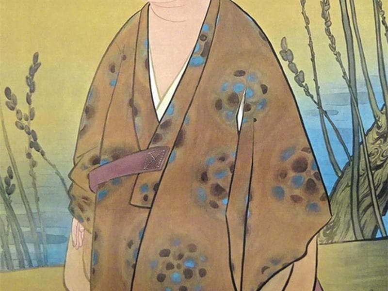 【複製画】掛軸 横山大観『無我』絹本 共箱付 掛け軸 a022617