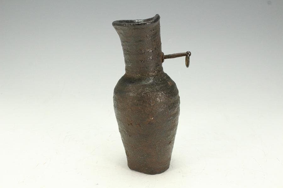 古美術 茶道具 南蛮 一輪生 掛花生 時代物 三井家拝領品(K-XA781)