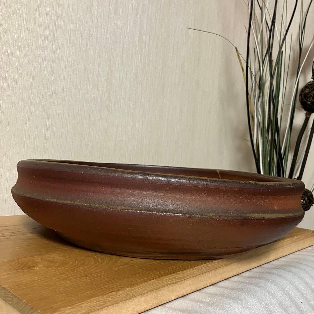 備前焼　大型水盤　花器　生花　的野求造