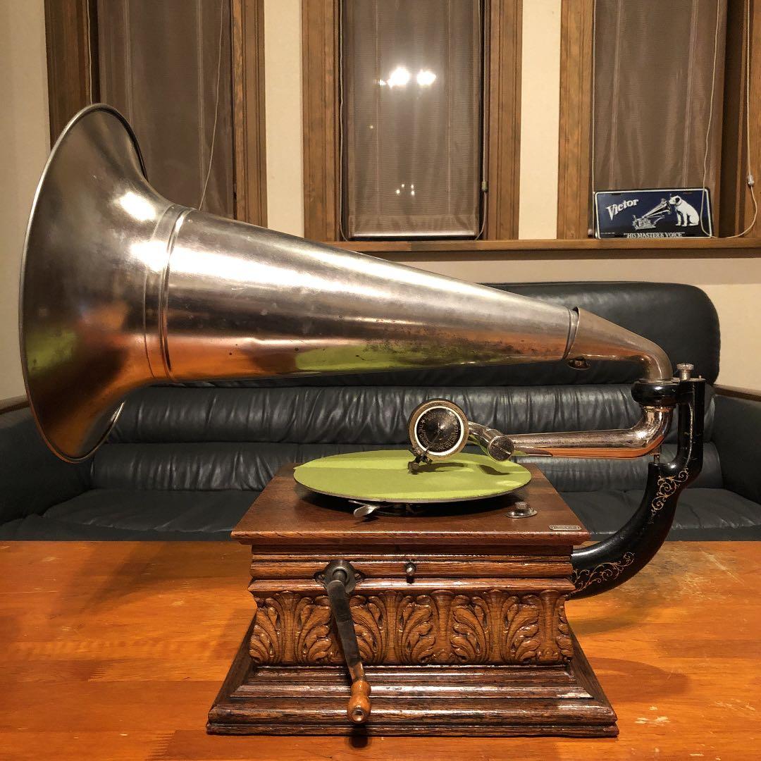 ♫独逸 HMV G&Tモナークラッパ 蓄音機 Victor ミュージアムクラス品