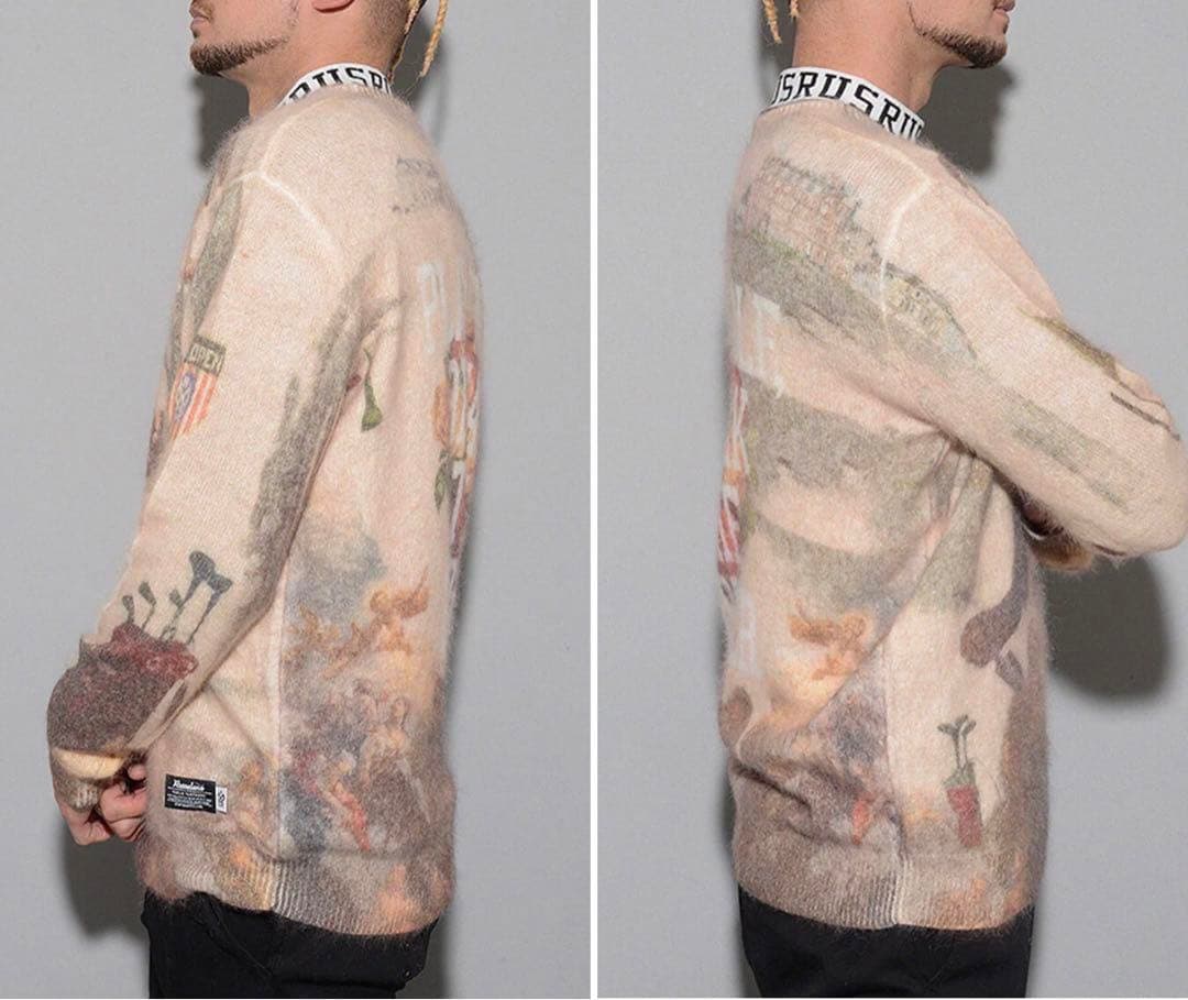 新品 ラッセルノ ゴルフ グラフィック ニット セーター アイボリー L 5