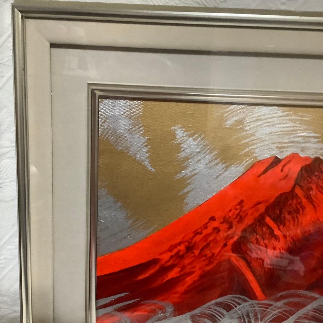 Rさん専用　【真作】　田村隆枝　油彩　6号　赤富士 日輝美術功労賞グランプリ金賞