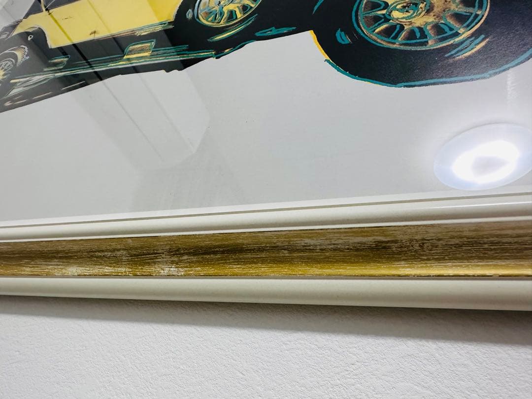 【アンディウォーホル】大型額装メルセデスアート　黄色い車