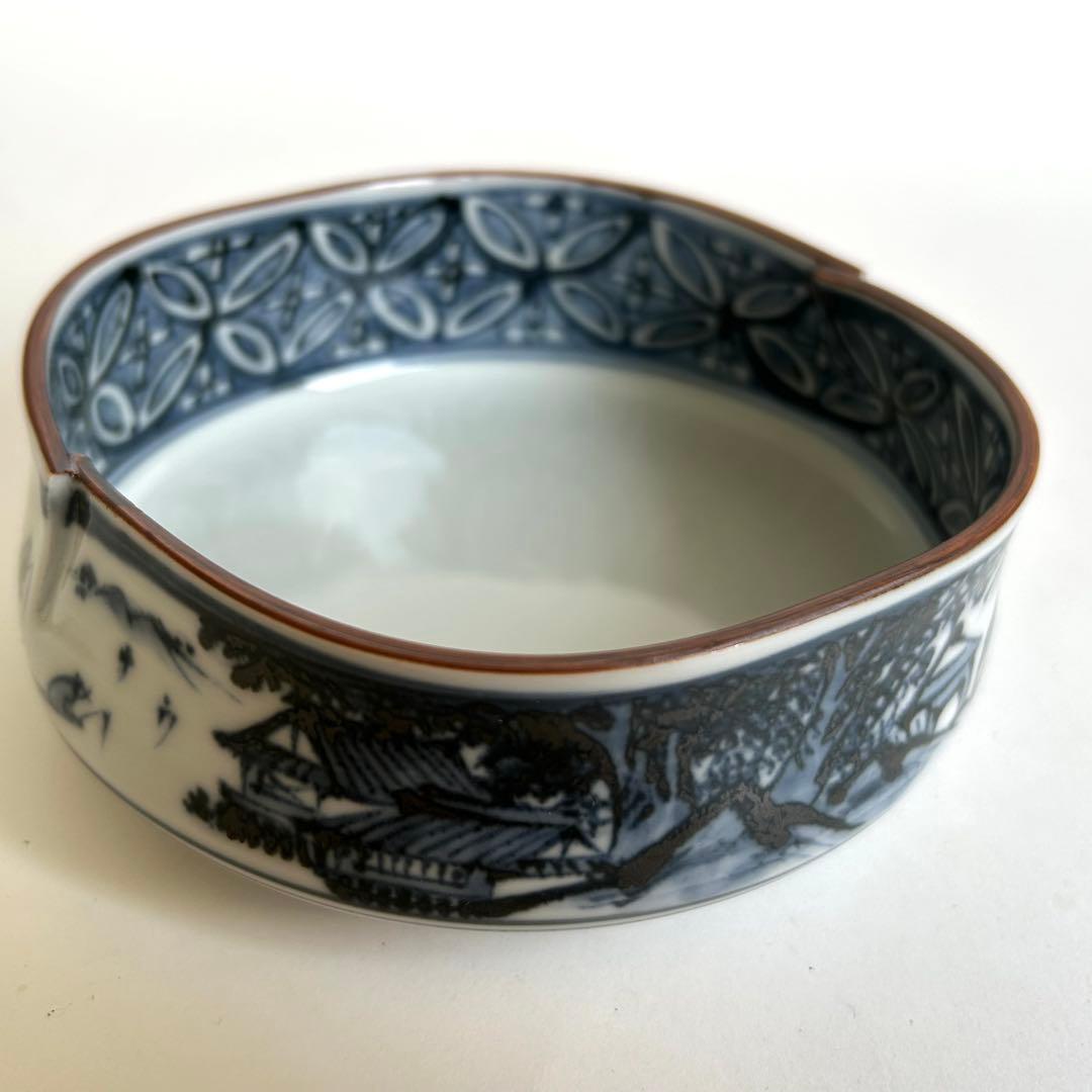 【未使用】清水焼 向付 陶器 染付 中鉢 小鉢 セット 5客揃い