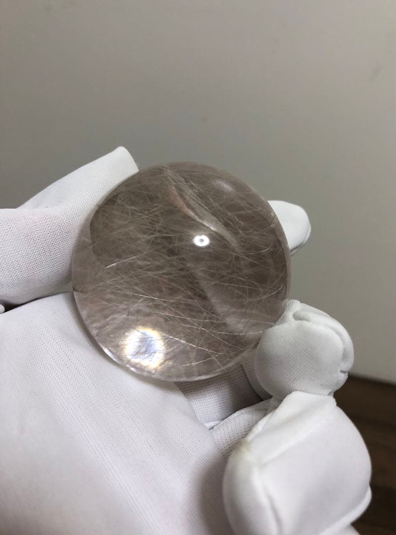【希少レア】超大玉　50mm 155g ルチルクォーツ　丸玉　スフィア 水晶