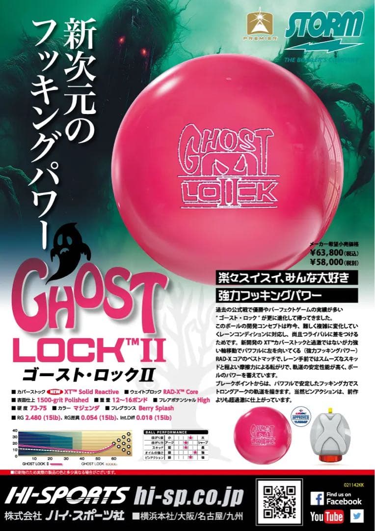 送料込み【新品】ゴースト・ロックⅡ　ストーム　15ポンド3オンス1