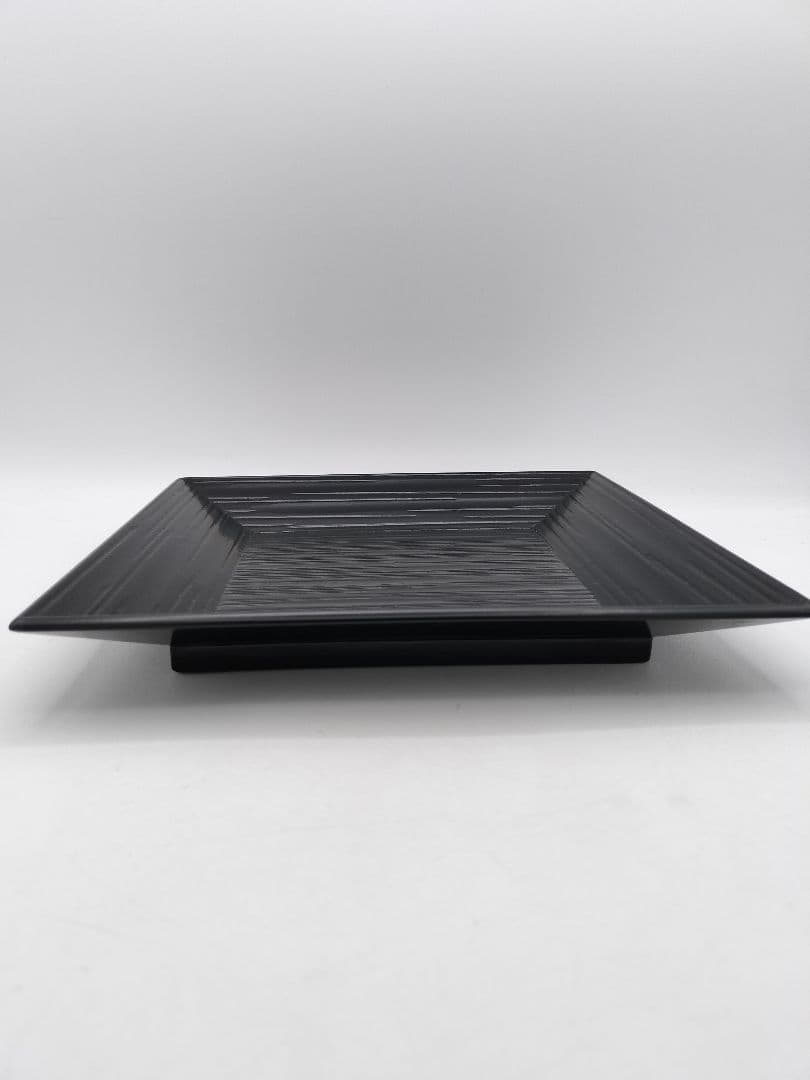 c845 四方盆 黒一閑 宗完書付 木村表恵作 木箱 茶道具 古物