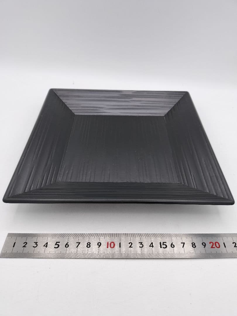 c845 四方盆 黒一閑 宗完書付 木村表恵作 木箱 茶道具 古物