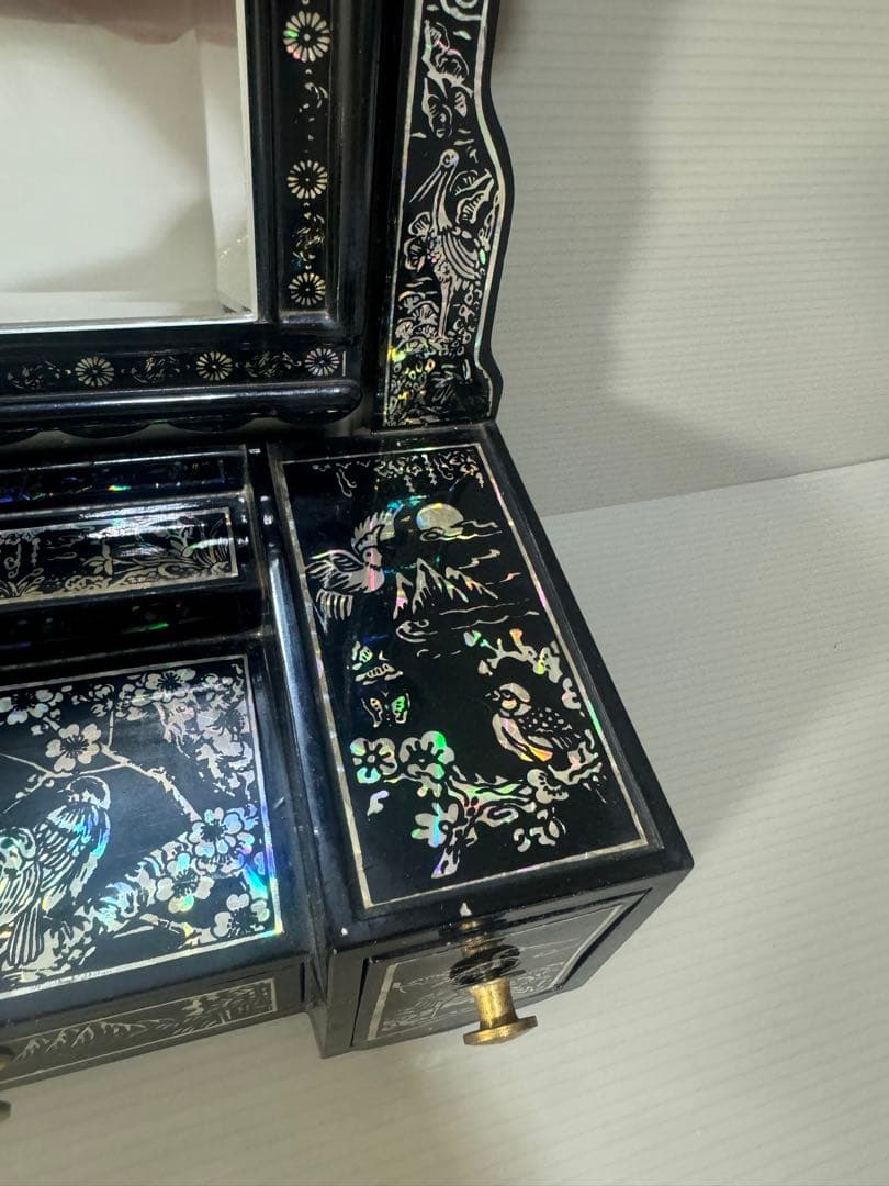 2608 螺鈿細工 鏡台 花鳥 ドレッサー