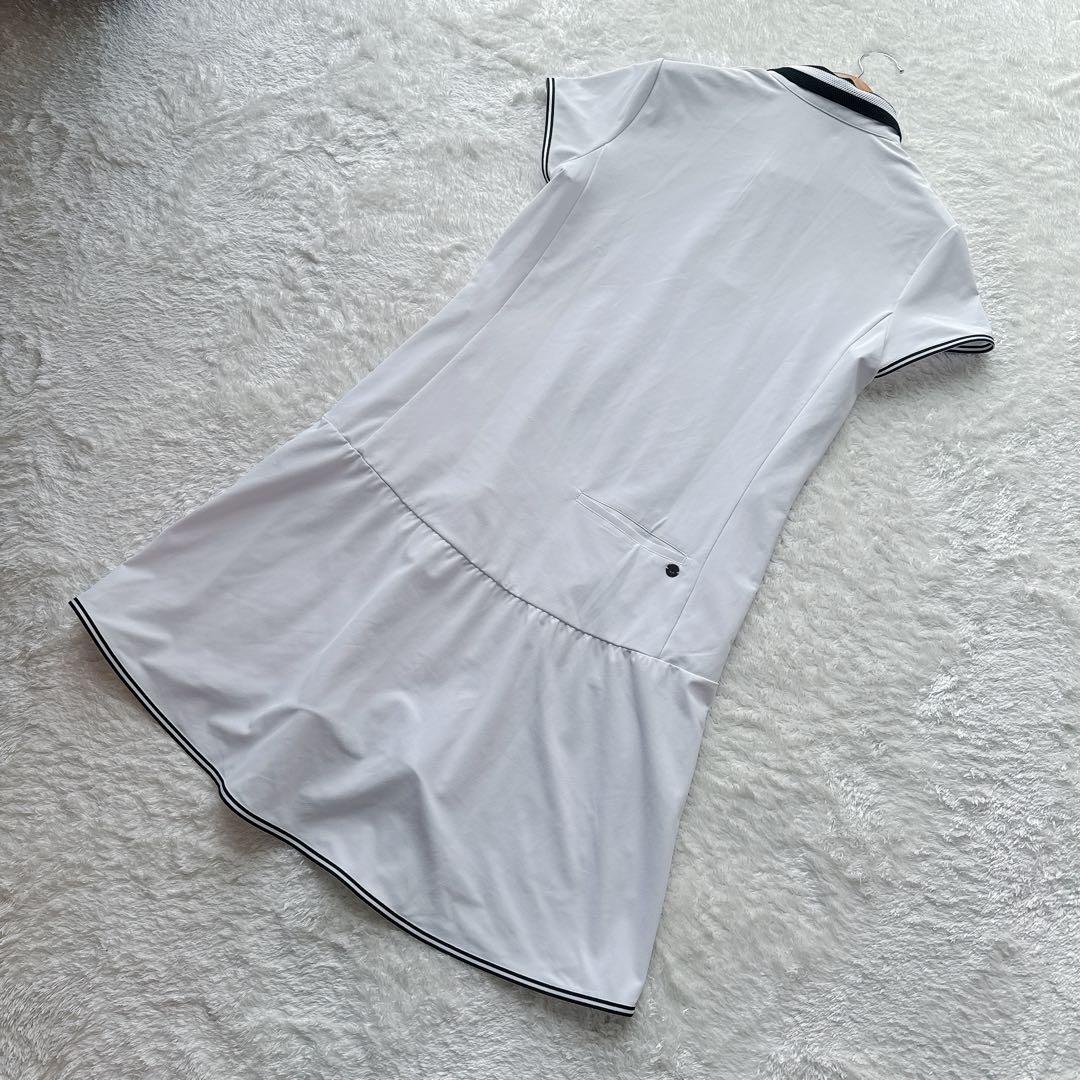 【極美品】LANVIN SPORT ラインストーンロゴ ハーフジップワンピース