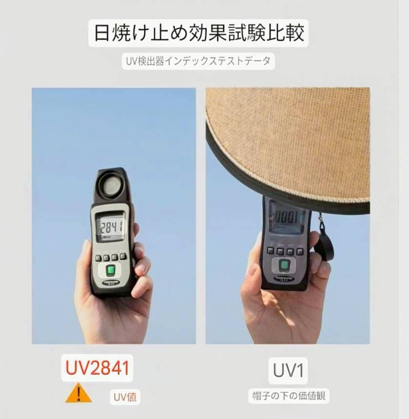 【新品】サンバイザー　折り畳み　紫外線　麦わら　サンカット　　UV 帽子　ゴルフ
