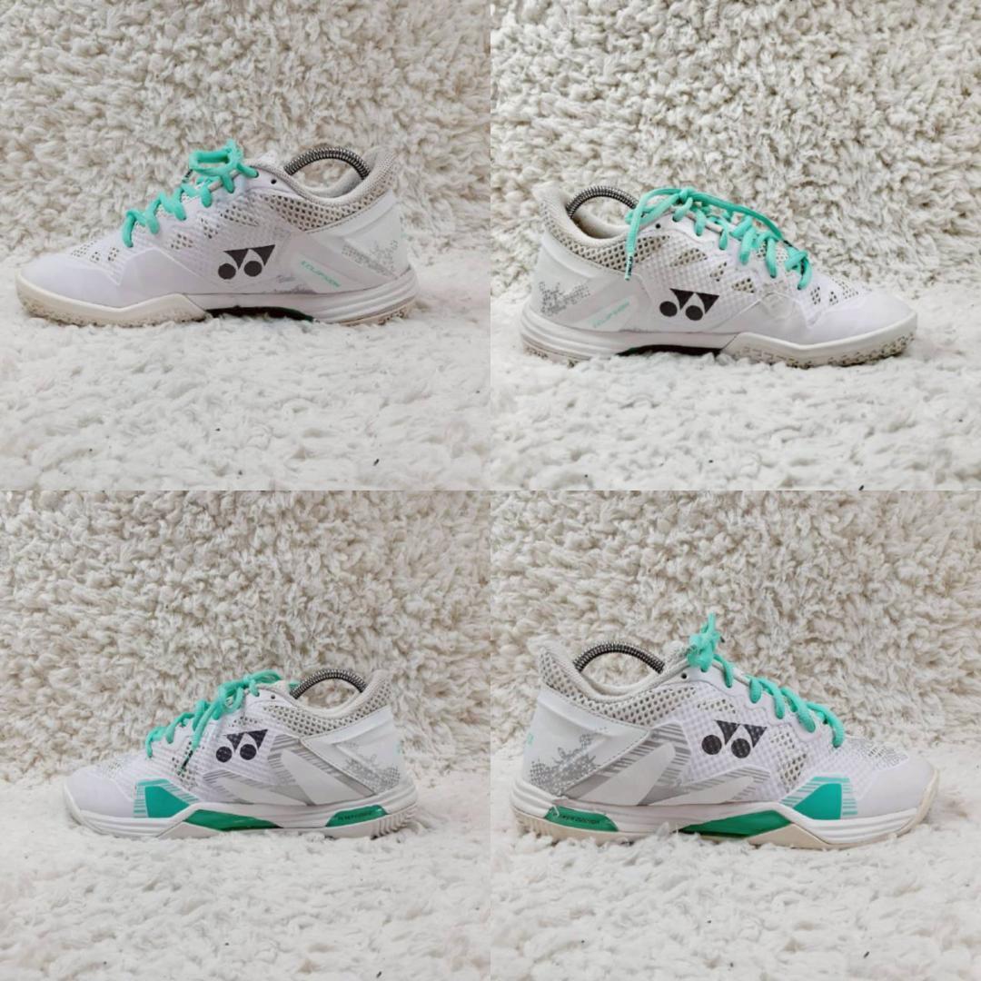 美品 24㎝◎YONEX ヨネックス バトミントンシューズ ホワイト 白