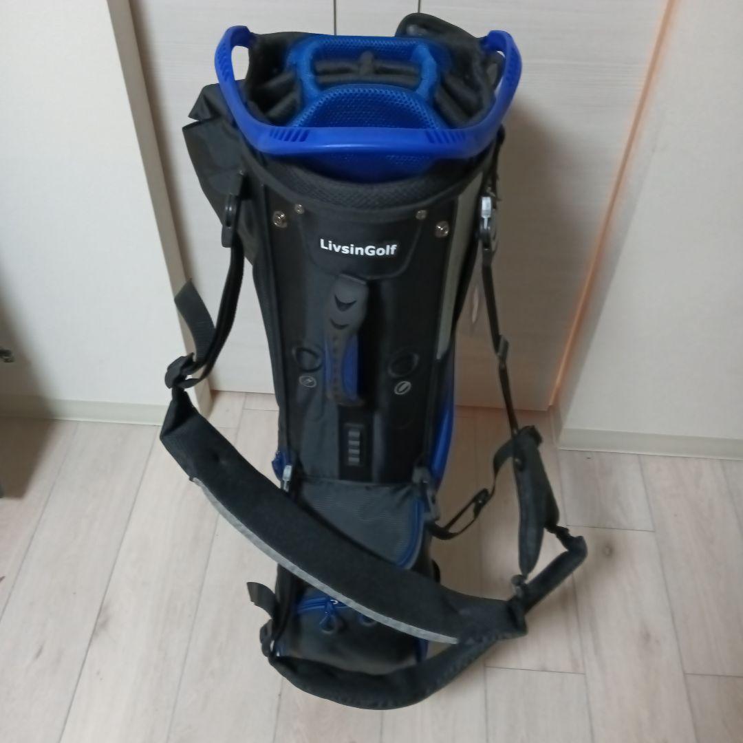 最終価格　LivsinGolf スタンドキャディバッグ 黒/青