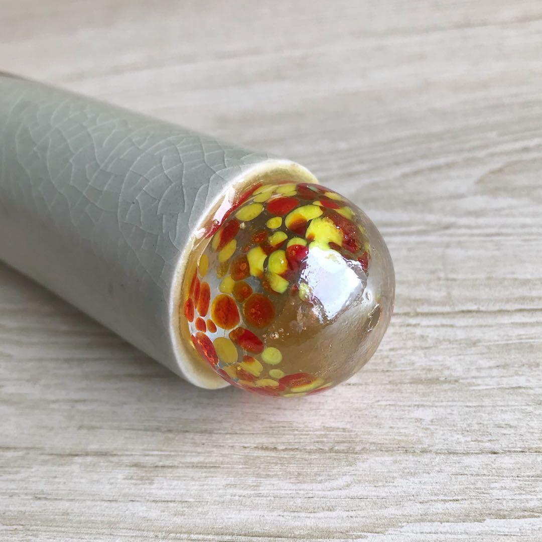 吉田真さん作　陶器の万華鏡(露草)