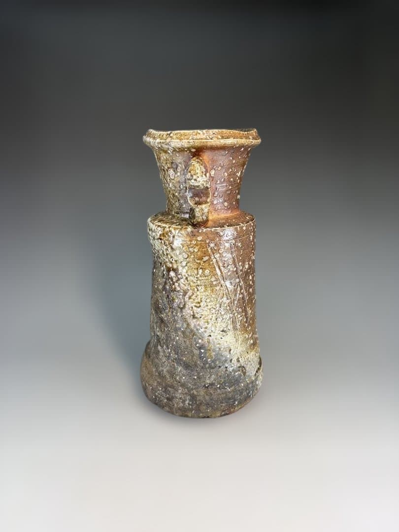 【中古品】楽山造　信楽焼花入