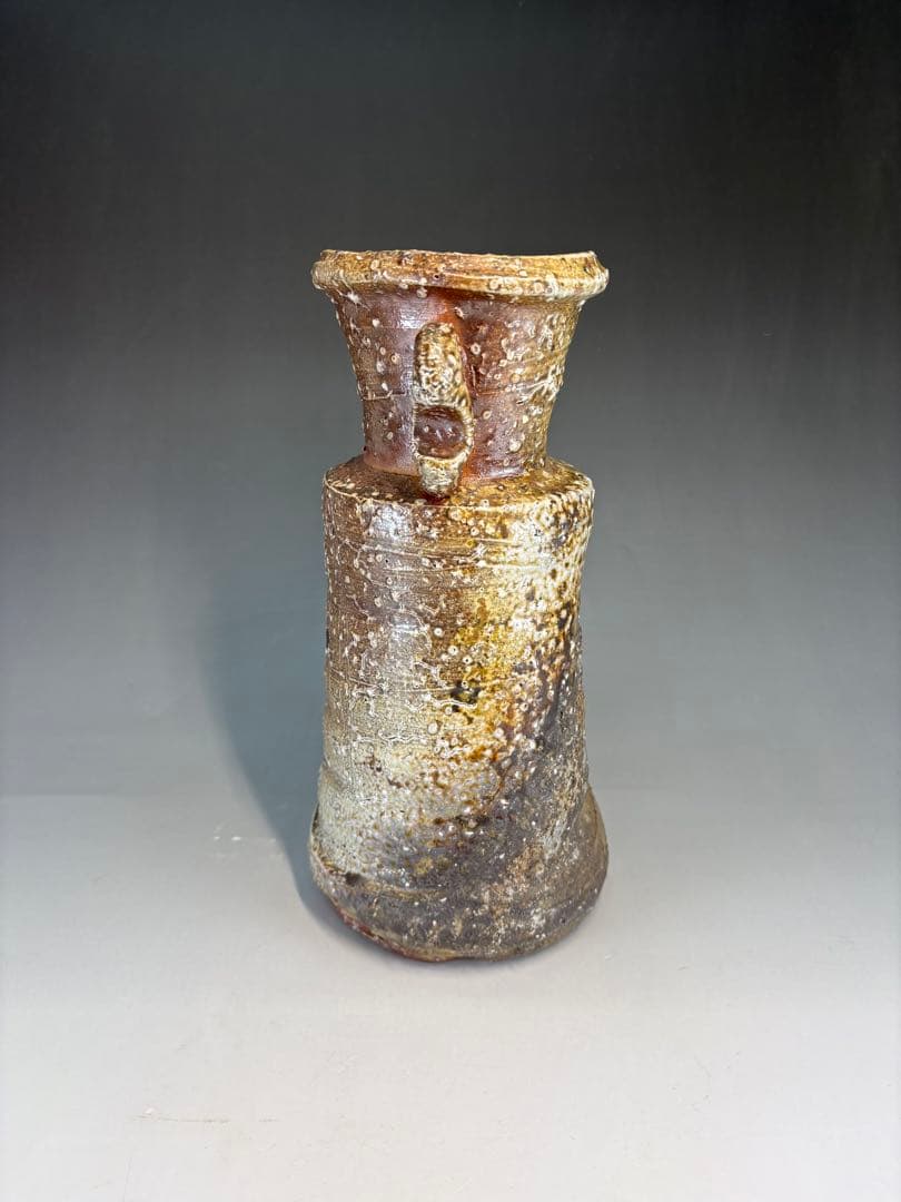【中古品】楽山造　信楽焼花入