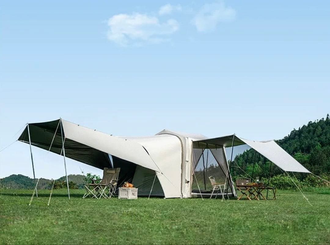 Naturehike 車一体型防水キャンプテント ベージュ(設営簡単 超美品)