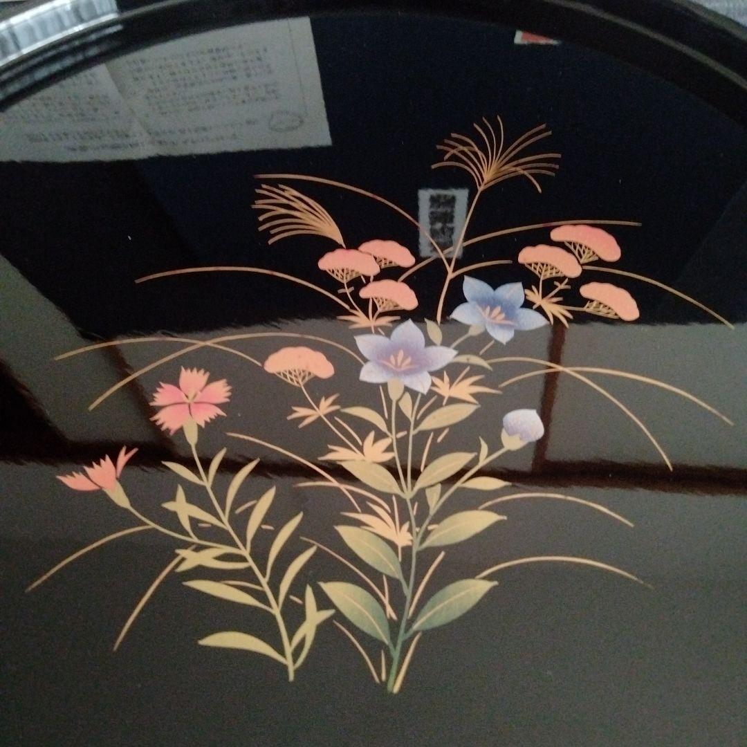 【貴重品！】輪島塗 稲忠　丸盆　輪島塗お盆　蒔絵　お祝い　茶道具　伝統工芸品