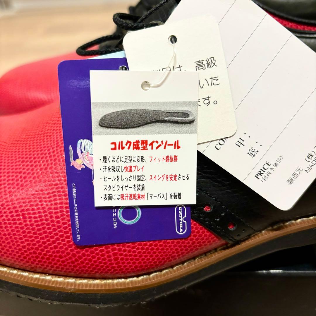 新品未使用 COBACK コバック ゴルフ スパイク 靴 シューズ 本革 赤 黒