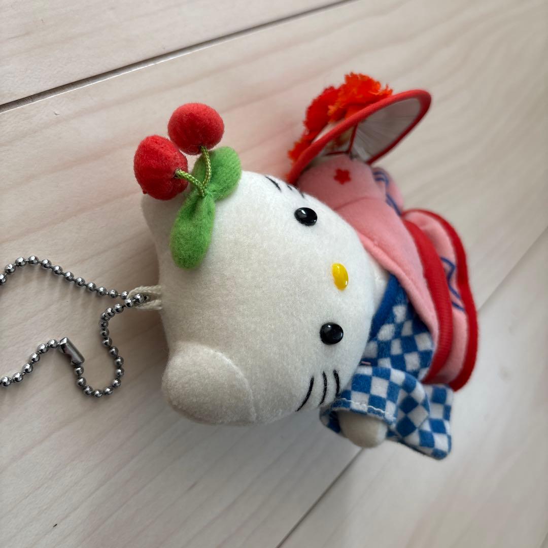 ご当地キティ 山形限定 花笠 さくらんぼ ぬいぐるみ マスコット キーホルダー