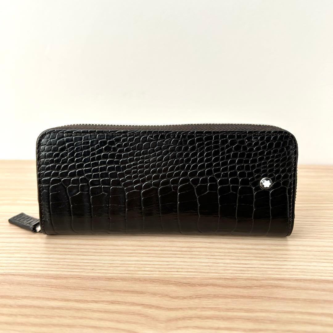 【良品✨️】モンブラン マイスターシュティック ペンケース クロコ型押し ブラック