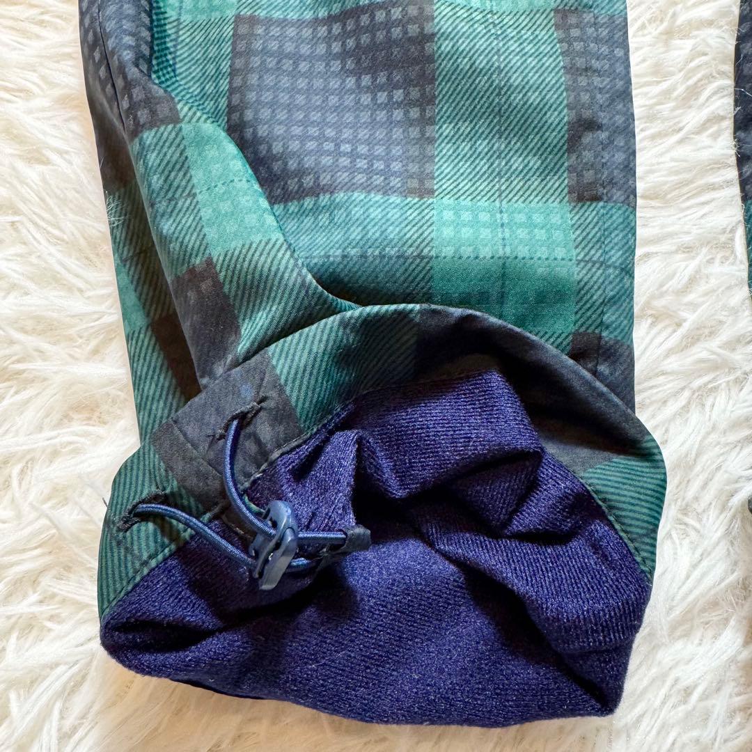 未使用級 パーリーゲイツ チェック柄 蓄熱 裏起毛 ナイロンパンツ リング付 L