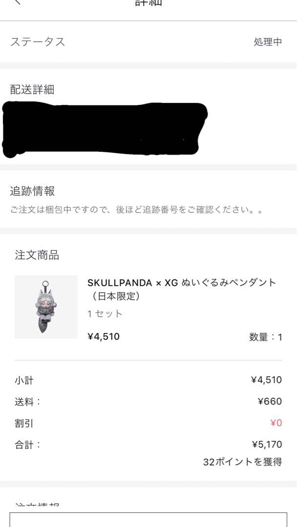 SKULLPANDA x XG 限定版ぬいぐるみ