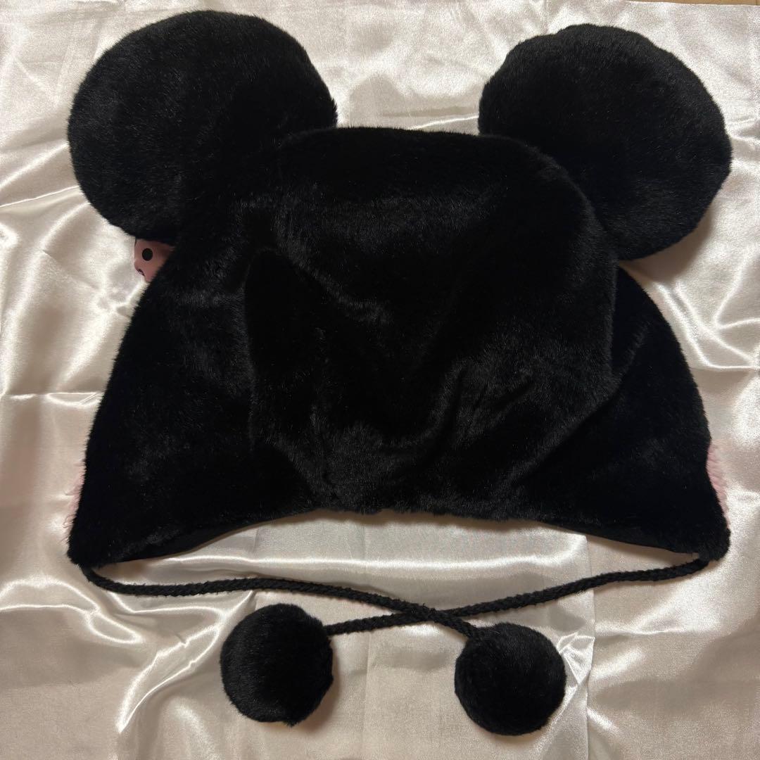 ディズニー ミニーマウス ファンキャップ 黒 ピンク