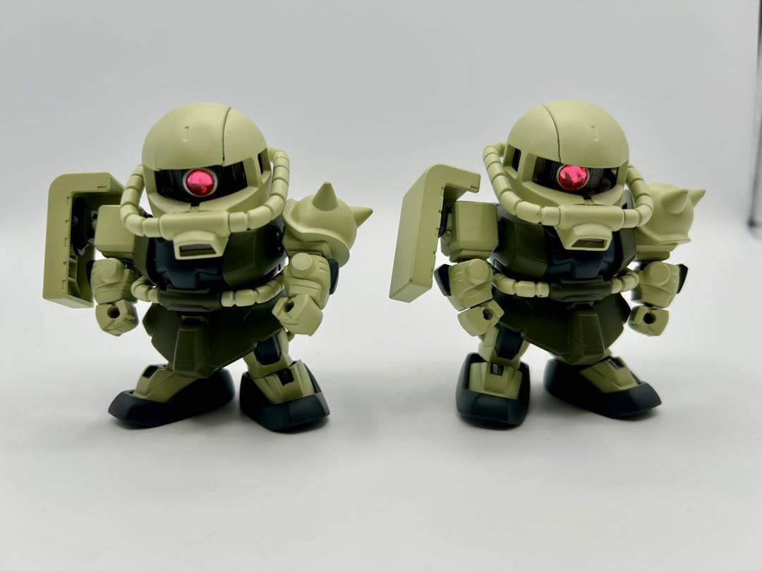 SDガンダム BB戦士ミキシング　シャアザクとザク2体セット　塗装改修品
