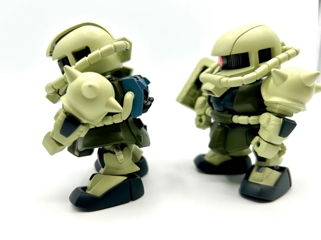 SDガンダム BB戦士ミキシング　シャアザクとザク2体セット　塗装改修品