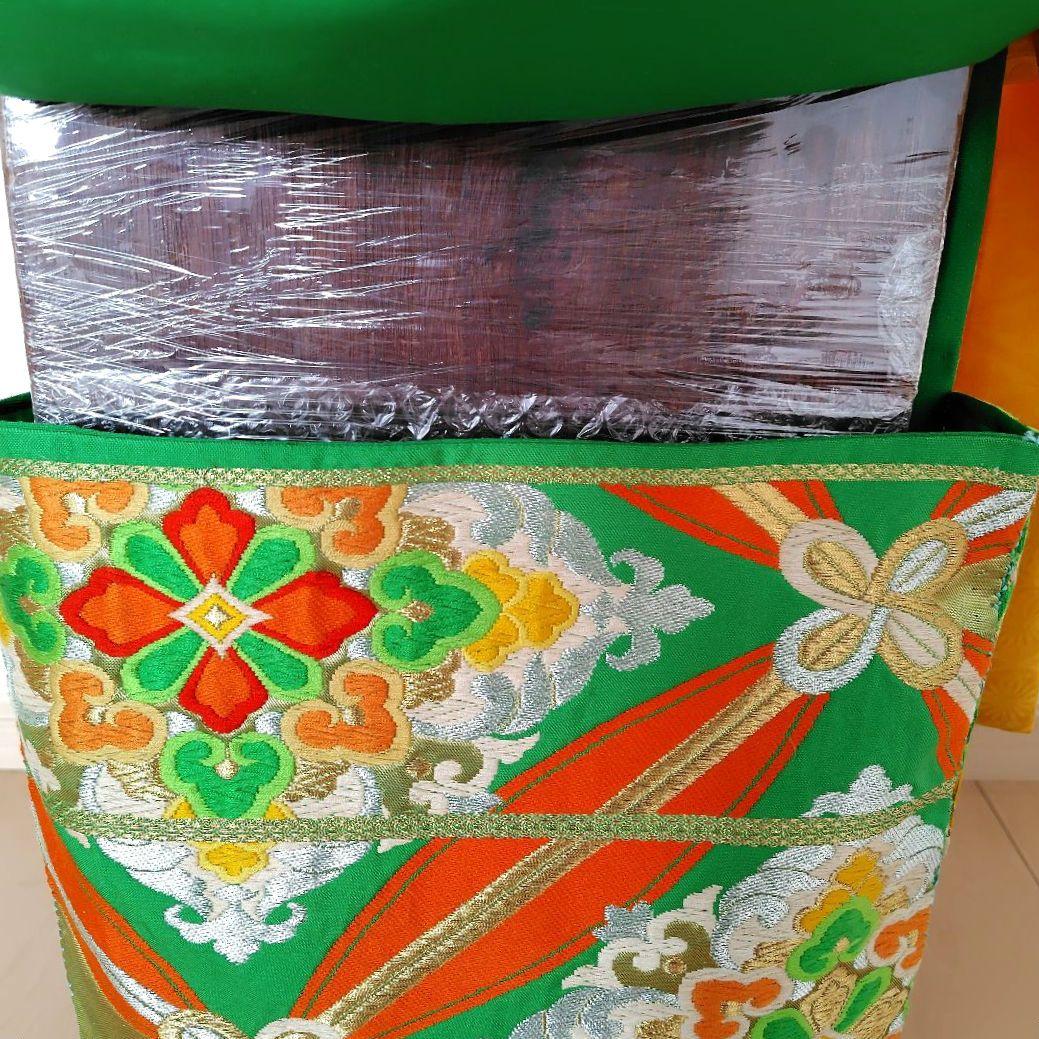 お琴カバー【華】着物帯 ゆたん油単ハンドメイド 和楽器 正絹 袋帯 山田流生田流