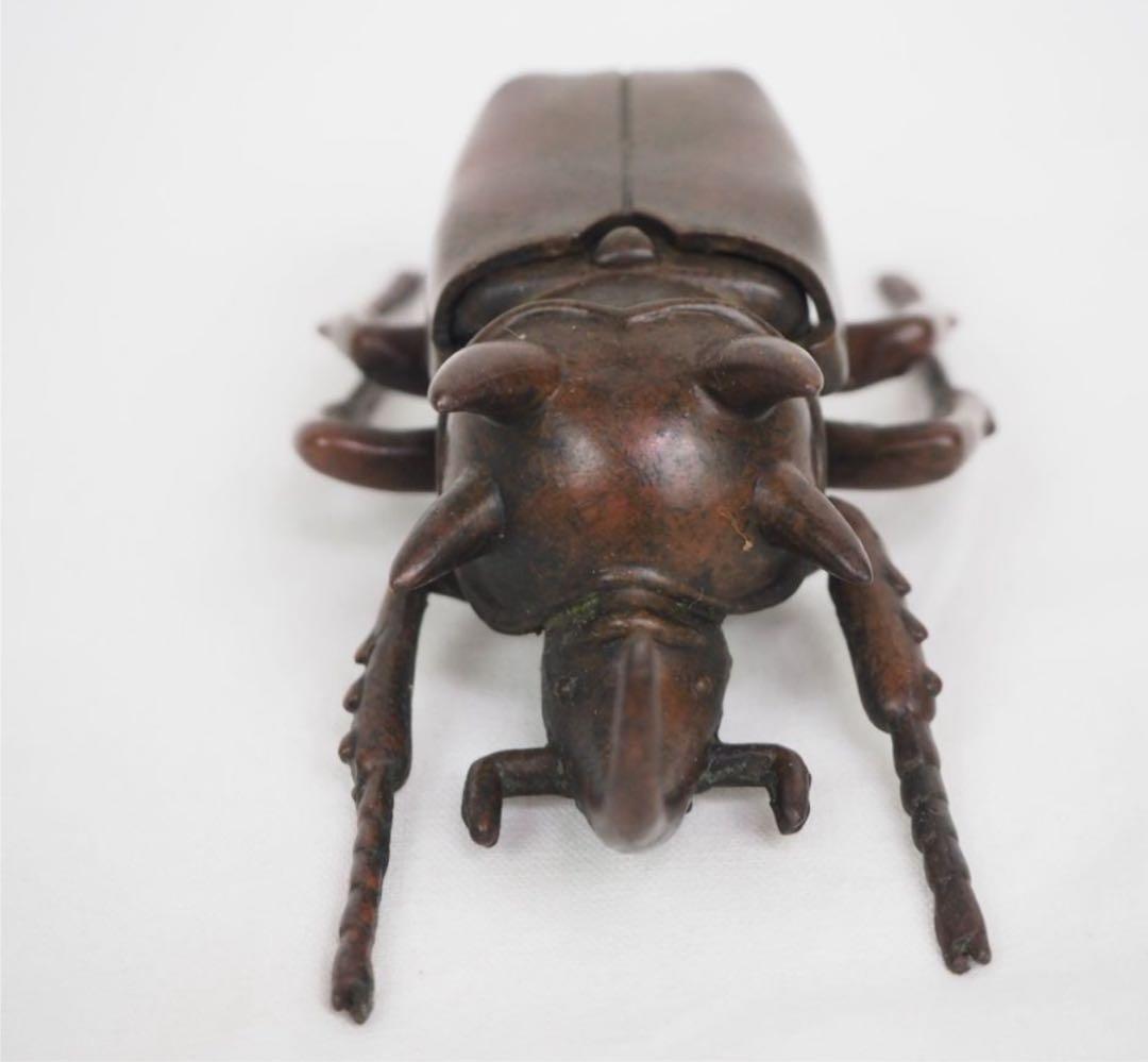 送料無料　リアルな銅製カブトムシ　10.5ｃｍ　置物