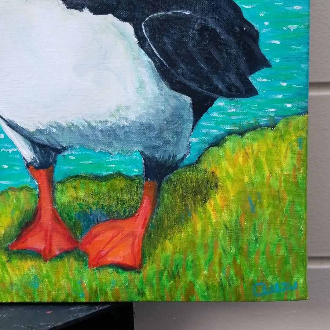 油絵　専用　お困り顔のいやし鳥パフィン