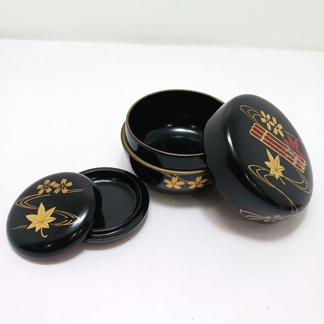 Y3336-4 茶道具 金彩 春秋流水蒔絵 棗・香合 2点セット　う
