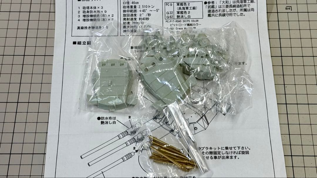 ピットロード　日本海軍 戦艦大和用 （1/350スケール GB12）未使用品