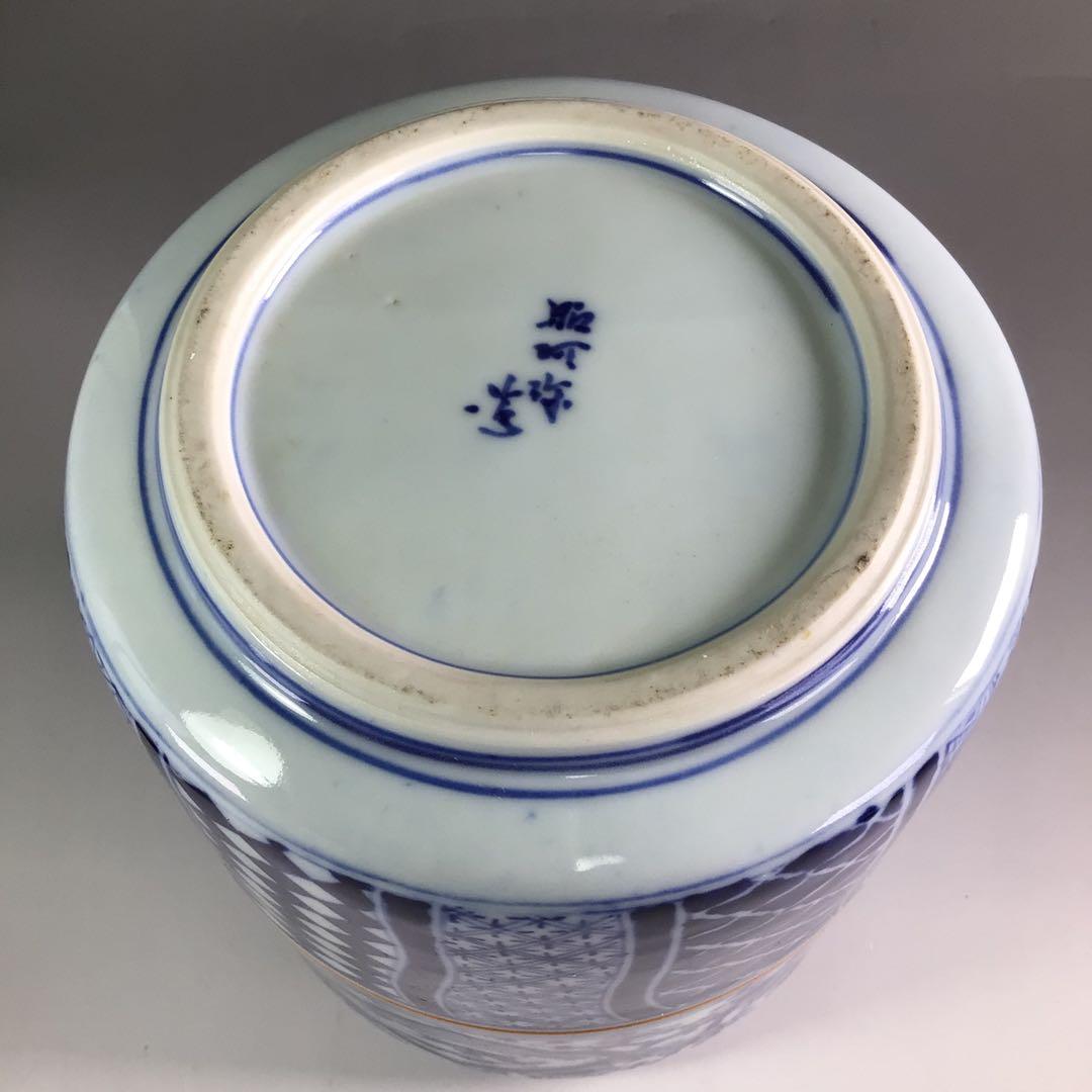 Ｒ２９１　皆具　『平安　昭阿弥造』『染付祥瑞文』　共箱　茶道具