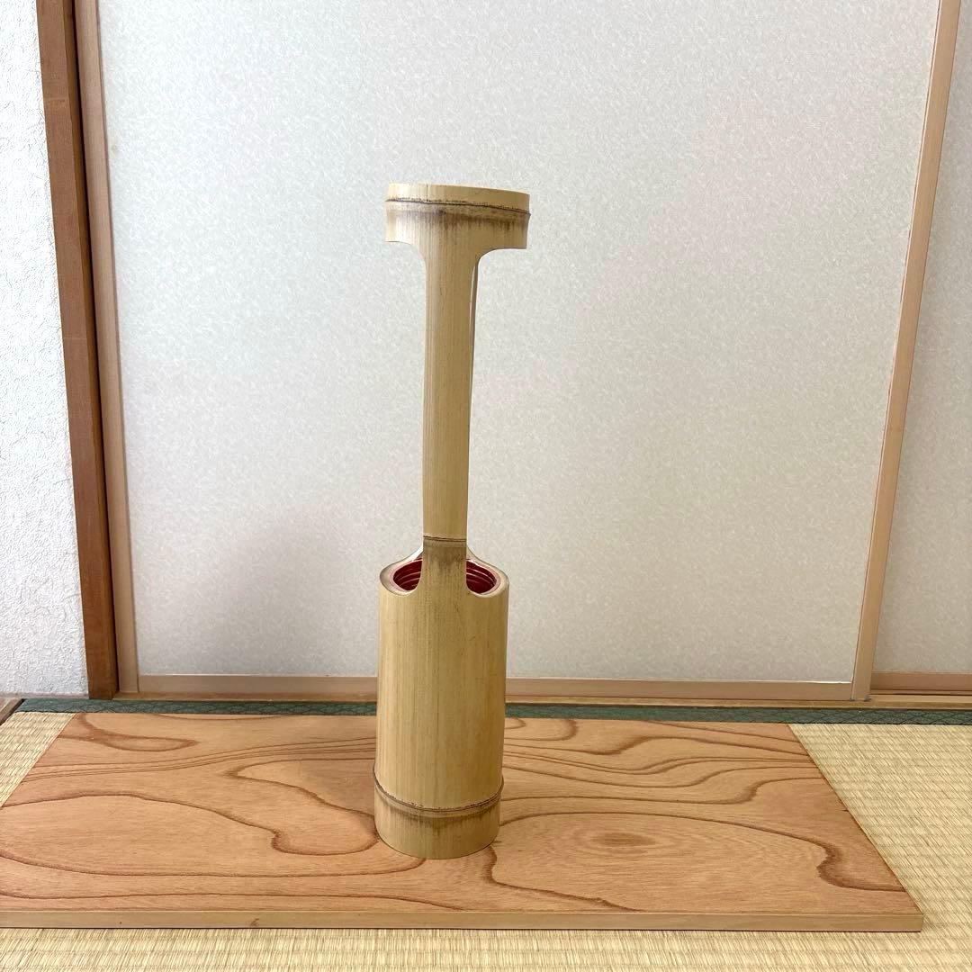 84 美品　根なし　一重切り　一重切　竹花入れ華道具　池坊
