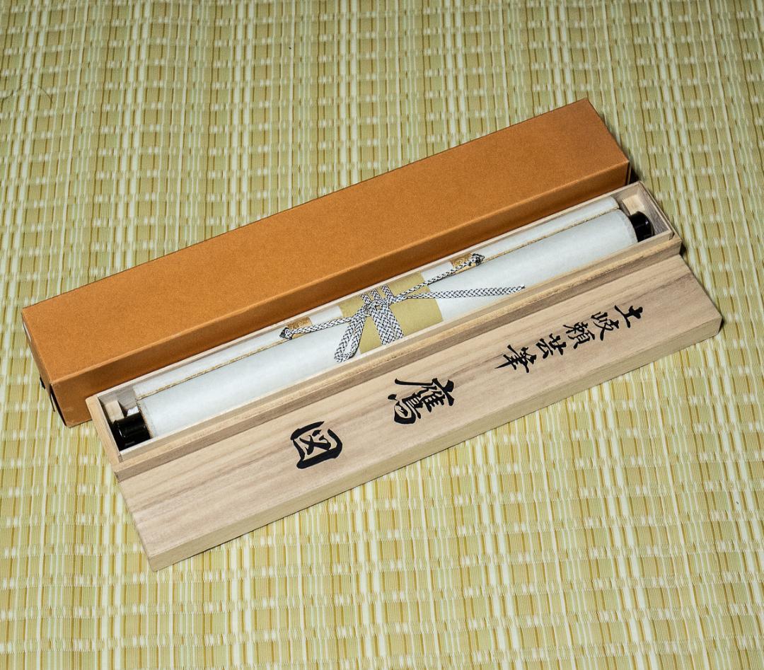 掛軸-1011　土岐頼芸　鷹図　印刷工芸作品　土岐の鷹　国盗り物語