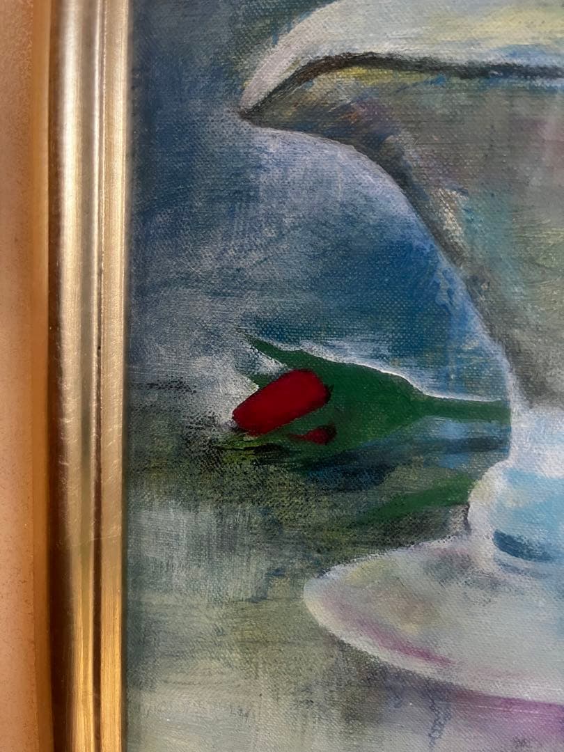 部屋に飾ると素敵です！　大歳克衛　洋画　静物画　額装済